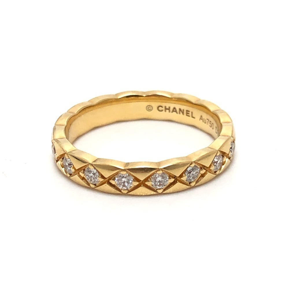CHANEL Coco Crush Collection Jewelry Mini Model Full Diamond Ring - 18K Yello...